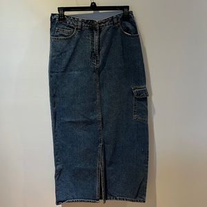 Long denim skirt